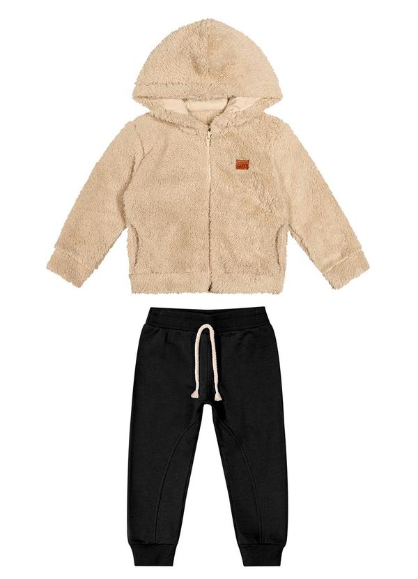 Colorittá - Conjunto Infantil Menino Jaqueta Peluciada Bege