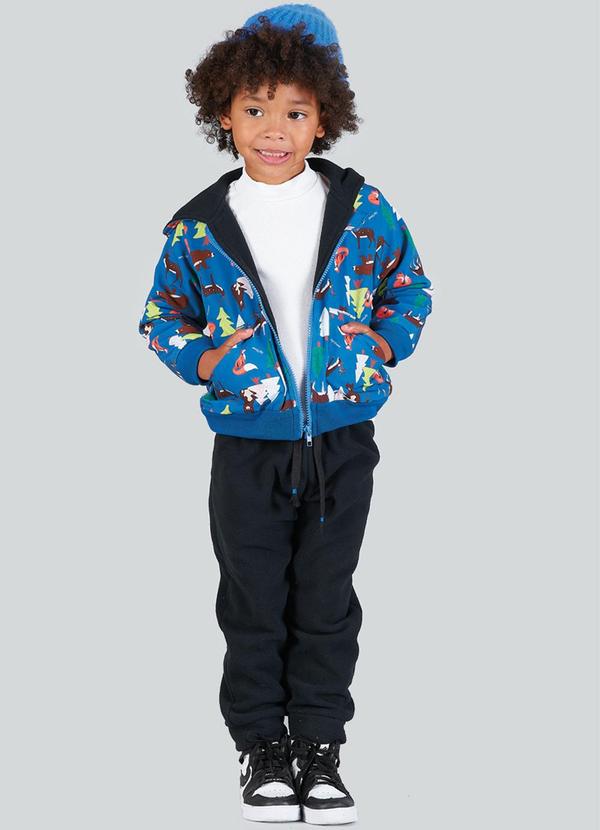 Soft Bonni - Conjunto Infantil Menino Jaqueta Tactel Azul