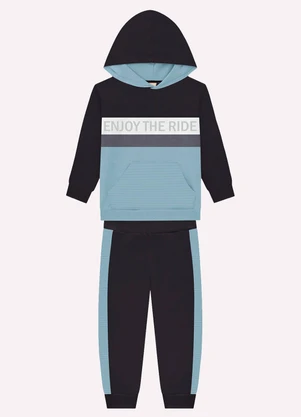 Milon - Conjunto Infantil Menino Lettering Azul - MILON