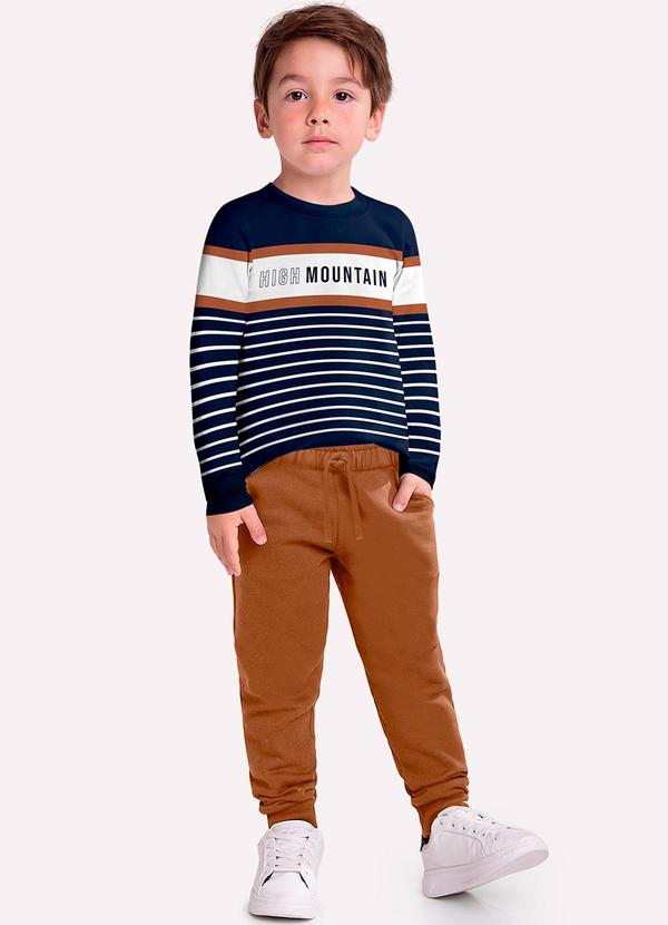 Milon - Conjunto Infantil Menino Lettering Azul