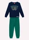 Kyly - Conjunto Infantil Menino Lettering Marrom - variação: Azul