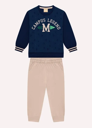 Milon - Conjunto Infantil Menino Lettering Azul - MILON