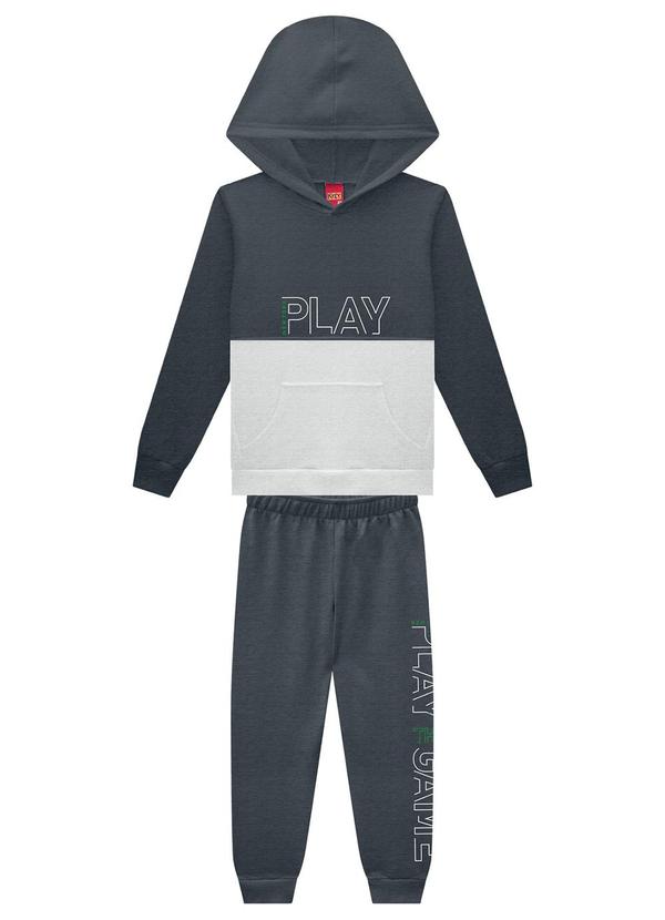 Kyly - Conjunto Infantil Menino Lettering Cinza