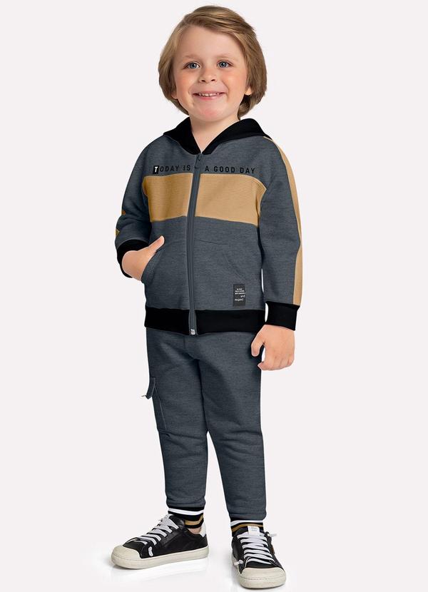 Milon - Conjunto Infantil Menino Lettering Cinza