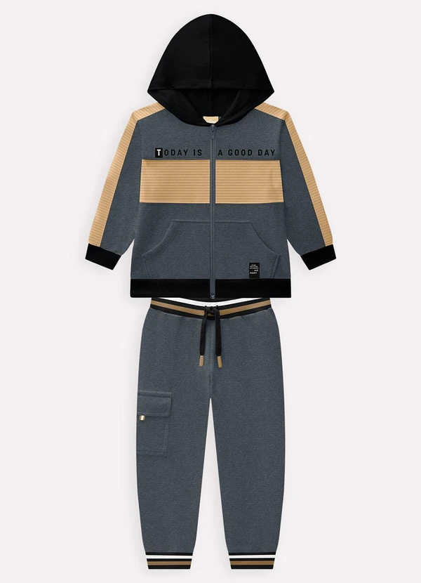 Milon - Conjunto Infantil Menino Lettering Cinza 2