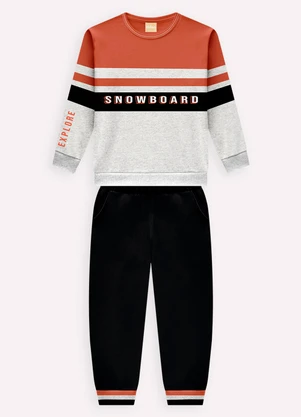 Milon - Conjunto Infantil Menino Lettering Cinza - MILON