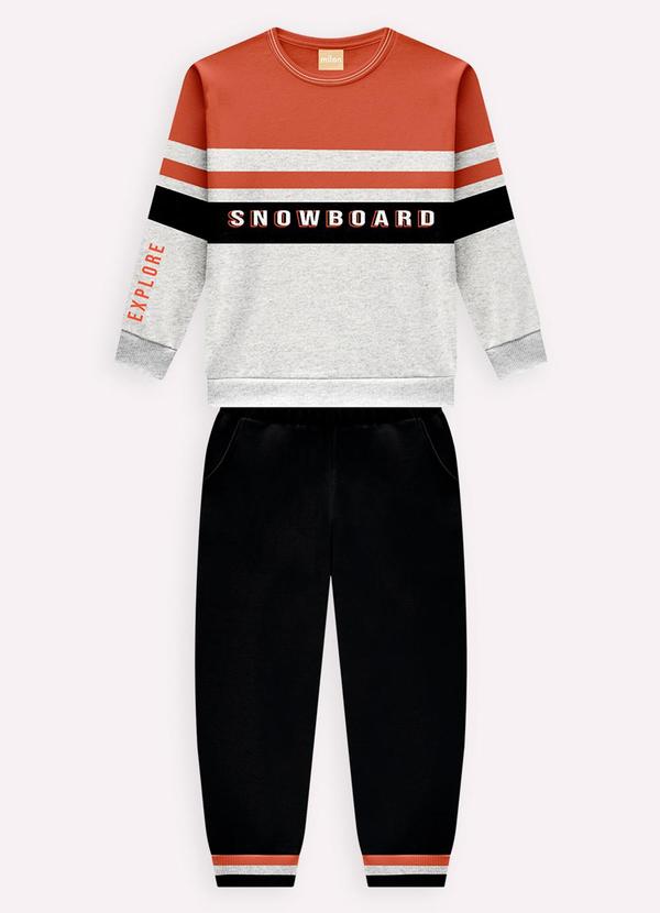 Milon - Conjunto Infantil Menino Lettering Cinza 1