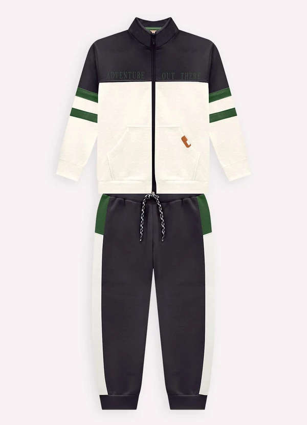 Milon - Conjunto Infantil Menino Lettering Cinza