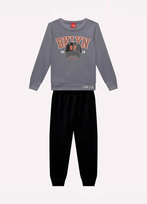 Kyly - Conjunto Infantil Menino Lettering Cinza - KYLY