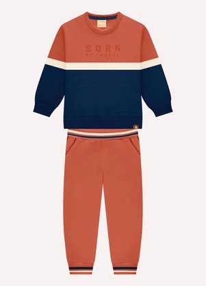 Milon - Conjunto Infantil Menino Lettering Laranja - MILON