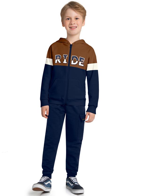 Kyly - Conjunto Infantil Menino Lettering Marrom