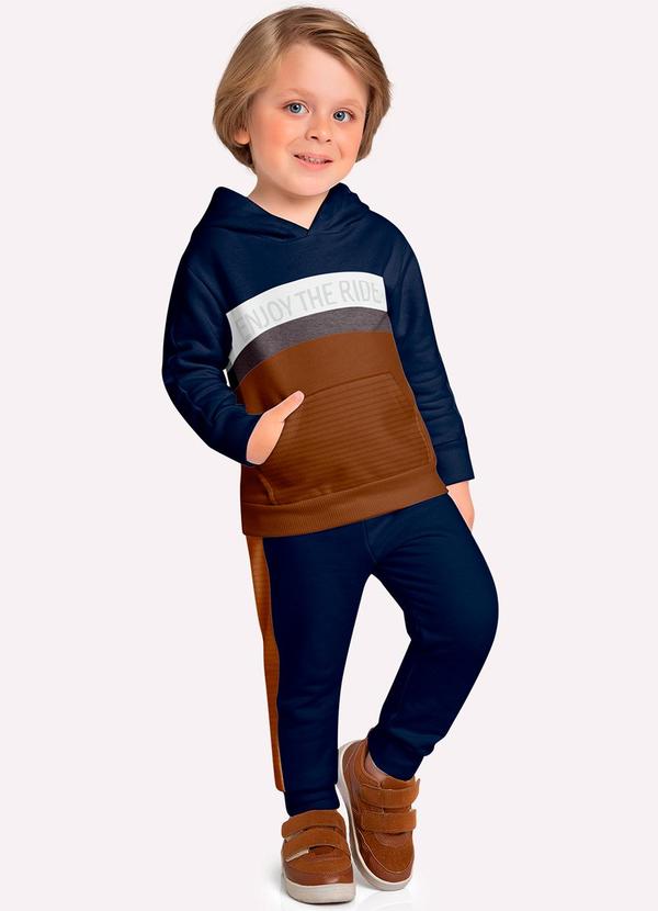 Milon - Conjunto Infantil Menino Lettering Marrom