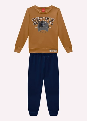 Kyly - Conjunto Infantil Menino Lettering Marrom - KYLY