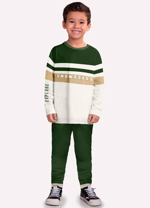 Milon - Conjunto Infantil Menino Lettering Off White - MILON