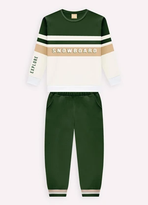 Milon - Conjunto Infantil Menino Lettering Off White - MILON