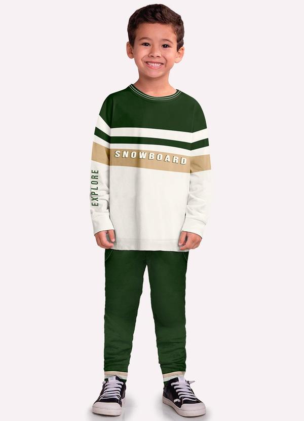 Milon - Conjunto Infantil Menino Lettering Off White