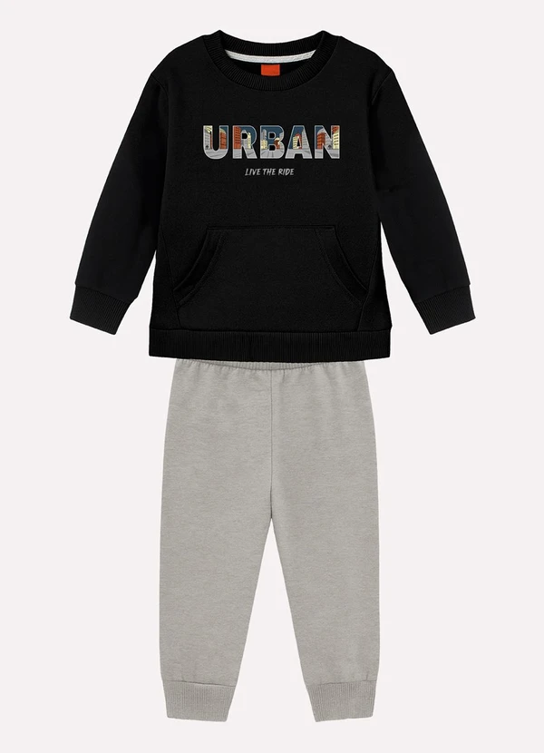 Kyly - Conjunto Infantil Menino Lettering Preto