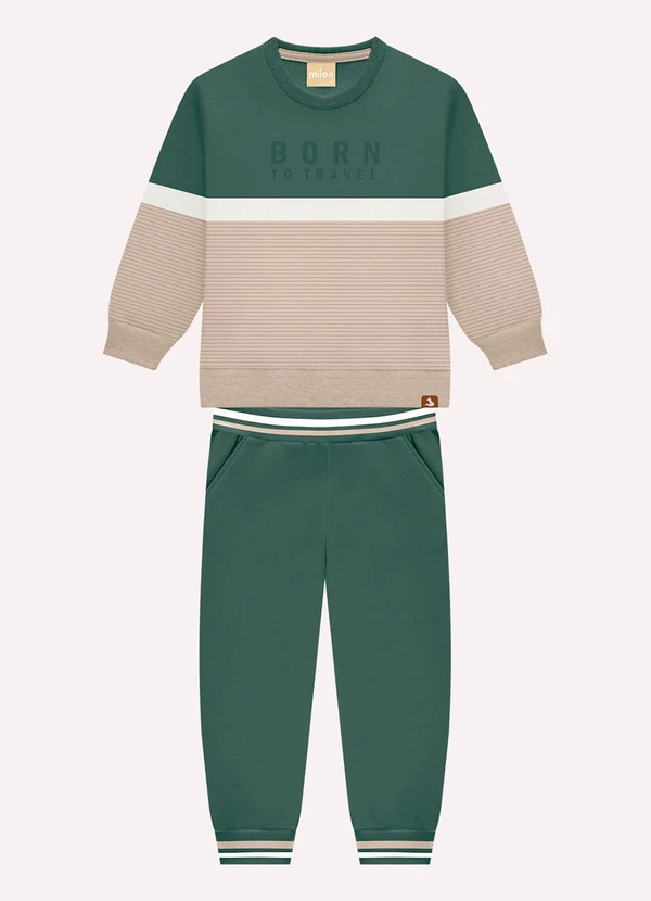 Milon - Conjunto Infantil Menino Lettering Verde