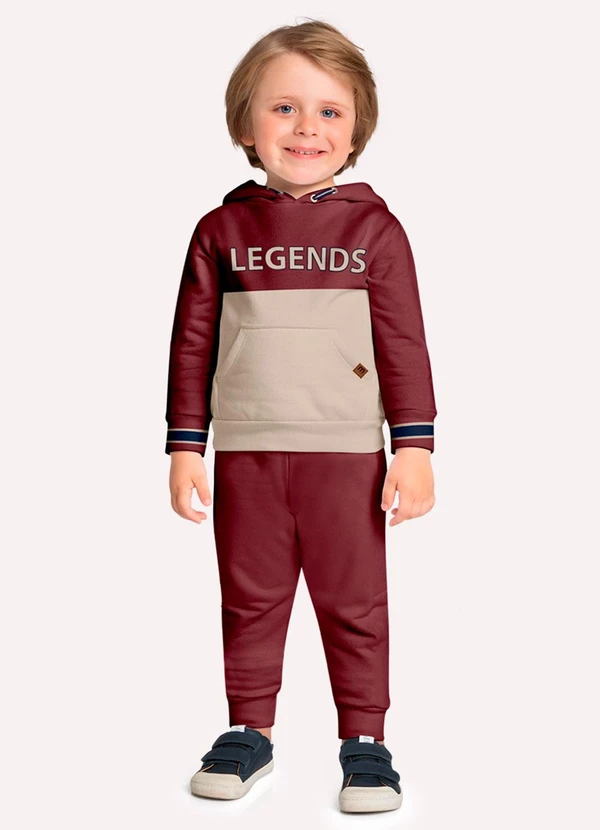Milon - Conjunto Infantil Menino Lettering Vermelho