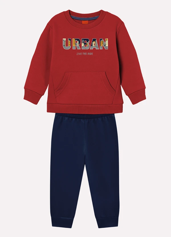 Kyly - Conjunto Infantil Menino Lettering Vermelho