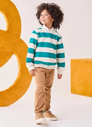 Bimbi - Conjunto Infantil Menino Listrado Caramelo Verde - BIMBI
