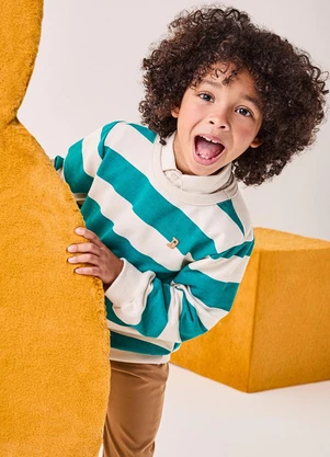Bimbi - Conjunto Infantil Menino Listrado Caramelo Verde - BIMBI