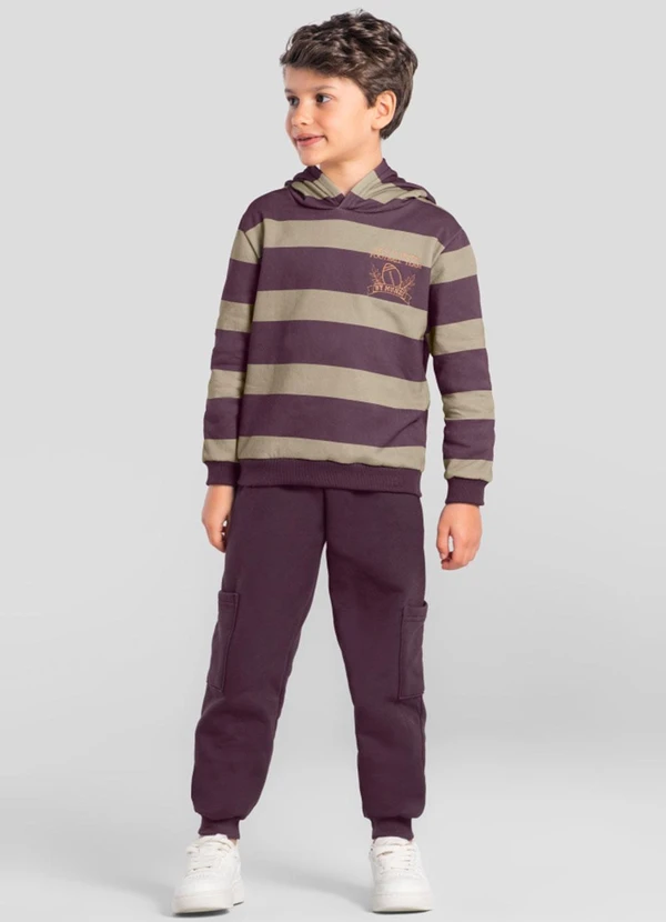 Mundi - Conjunto Infantil Menino Listrado Marrom