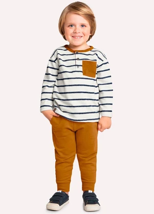 Milon - Conjunto Infantil Menino Listras Azul - MILON