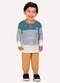 Milon - Conjunto Infantil Menino Listras Verde - variação: Azul