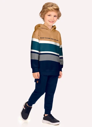 Milon - Conjunto Infantil Menino Listras Marrom - MILON