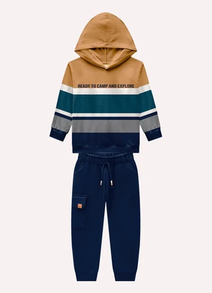 Milon - Conjunto Infantil Menino Listras Marrom - MILON