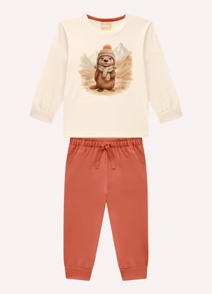 Milon - Conjunto Infantil Menino Lontra Bege - MILON