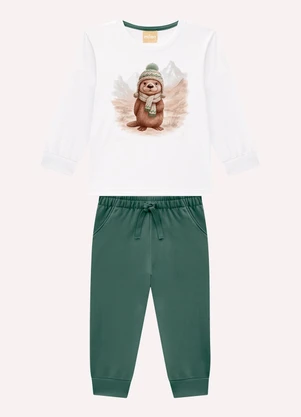 Milon - Conjunto Infantil Menino Lontra Branco - MILON