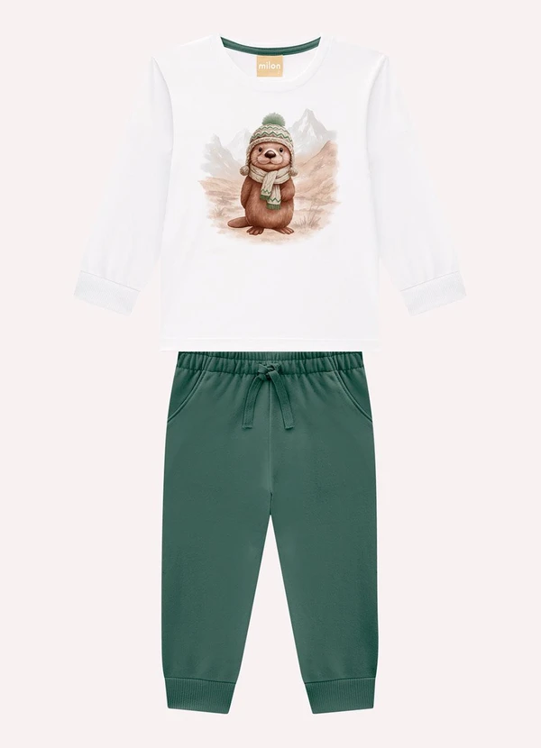Milon - Conjunto Infantil Menino Lontra Branco