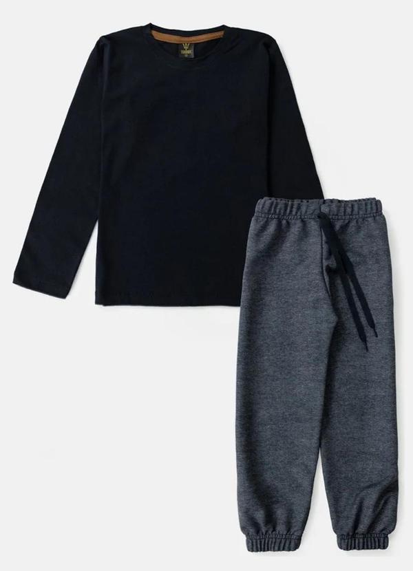 Rovi Kids - Conjunto Infantil Menino Meia Estação Preto