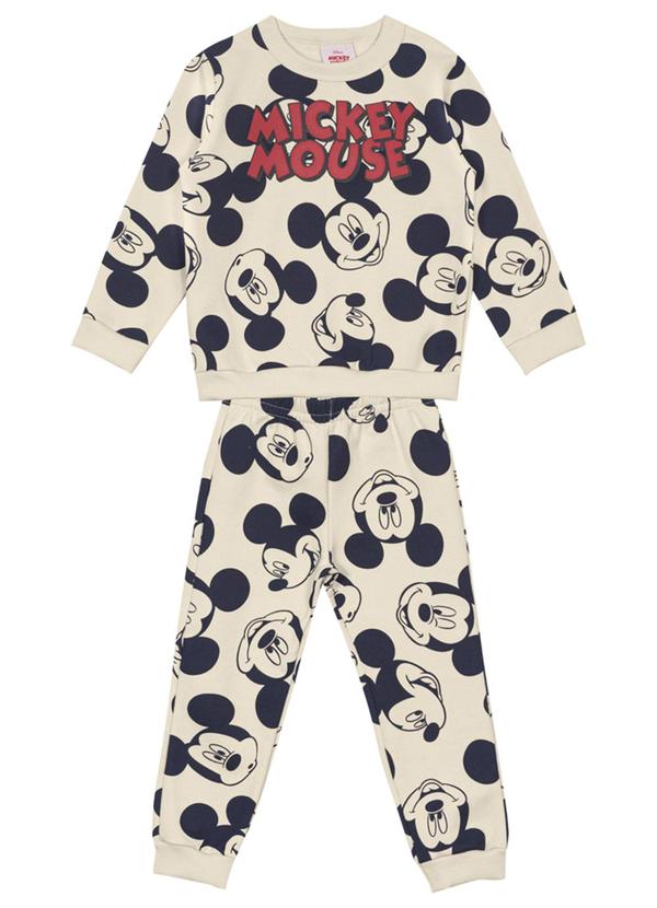 Brandili - Conjunto Infantil Menino Mickey Mouse Bege