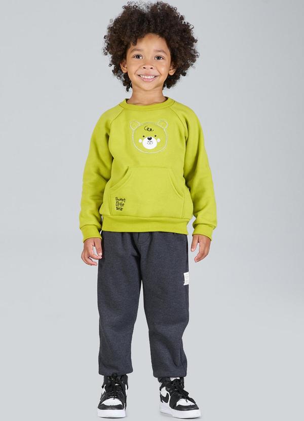 Soft Bonni - Conjunto Infantil Menino Moletom Bordado Verde