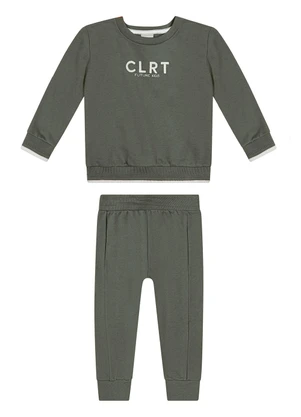 Colorittá - Conjunto Infantil Menino Moletom Bordado Verde - COLORITTÁ