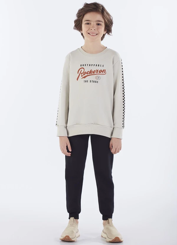 Pulla Bulla - Conjunto Infantil Menino Moletom Cinza