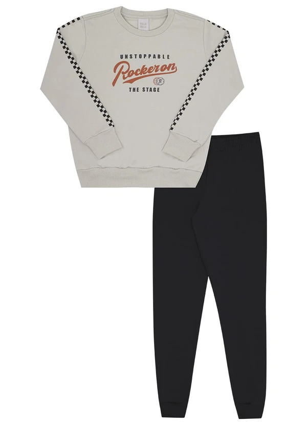 Pulla Bulla - Conjunto Infantil Menino Moletom Cinza 2