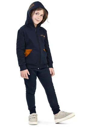 Elian - Conjunto Infantil Menino Moletom com Capuz Azul - ELIAN