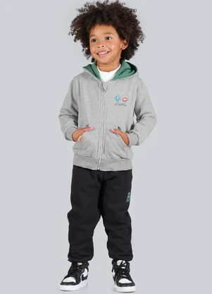 Soft Bonni - Conjunto Infantil Menino Moletom com Capuz Cinza - SOFT BONNI