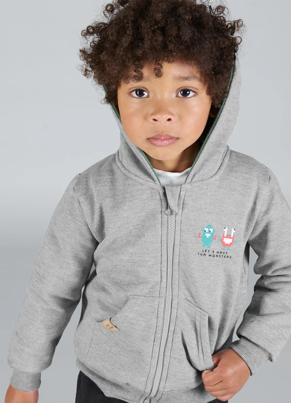 Soft Bonni - Conjunto Infantil Menino Moletom com Capuz Cinza 2