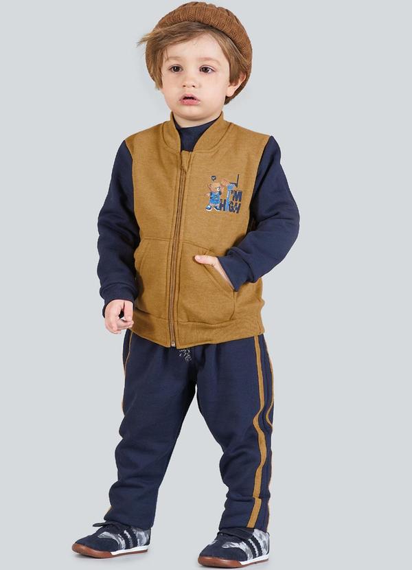 Soft Bonni - Conjunto Infantil Menino Moletom Costas Bege
