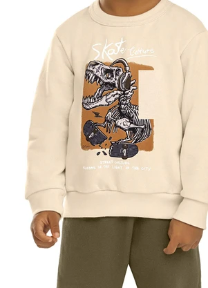 Elian - Conjunto Infantil Menino Moletom Estampa Bege - ELIAN