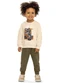 Elian - Conjunto Infantil Menino Moletom Estampa Bege - variação: Bege