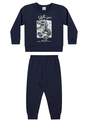 Elian - Conjunto Infantil Menino Moletom Estampa Azul - ELIAN