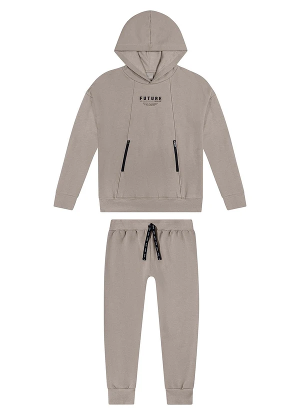 Colorittá - Conjunto Infantil Menino Moletom Future Cinza