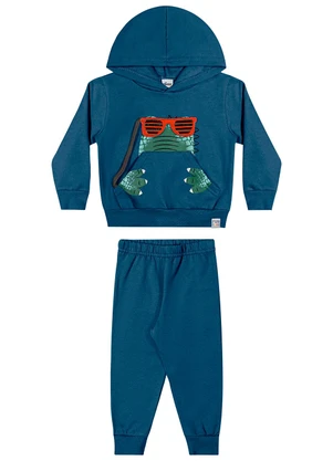 Elian - Conjunto Infantil Menino Moletom Interativo Azul - ELIAN