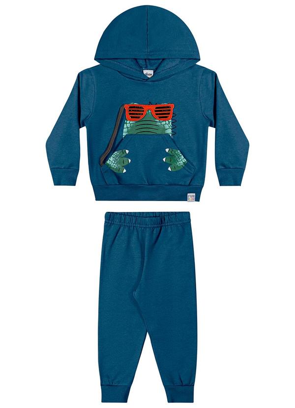 Elian - Conjunto Infantil Menino Moletom Interativo Azul